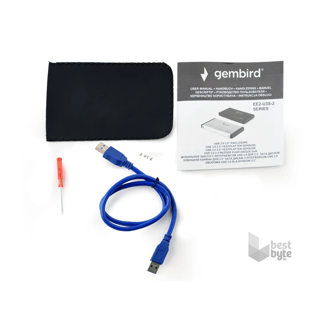 Gembird EE2-U3S-2-R 2.5" USB3.0 SATA piros külső ház