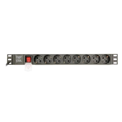 Gembird EG-PDU-014 8 aljzat 3m 1U fekete elosztó