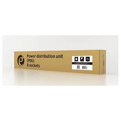 Gembird EG-PDU-014 8 aljzat 3m 1U fekete elosztó