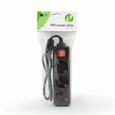 Gembird EG-PSU3-01 C14 - 3db villásdugó CEE 7/7 (EU) elosztó 0.6m fekete