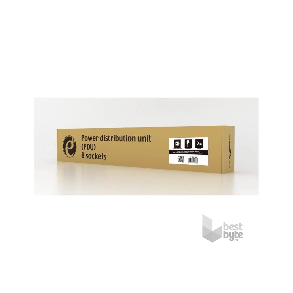 Gembird EG-PDU-014 8 aljzat 3m 1U fekete elosztó