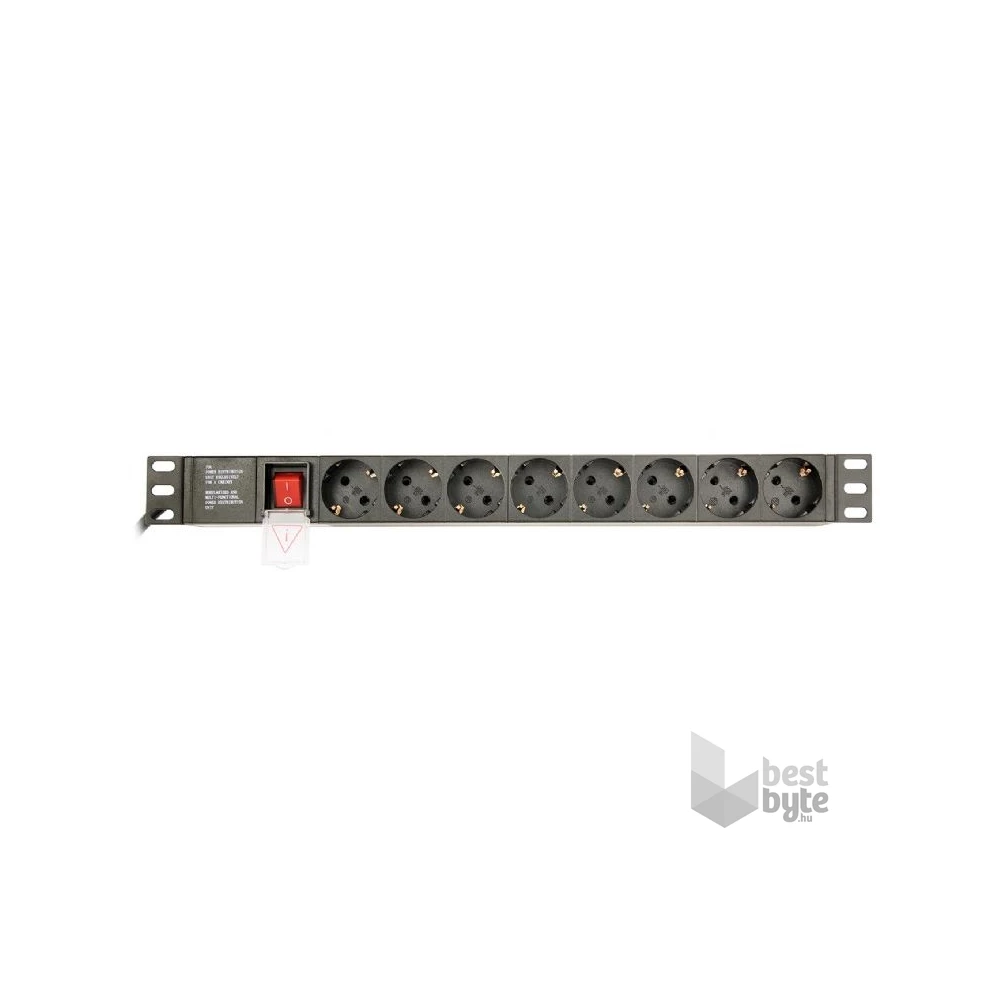 Gembird EG-PDU-014-C14 8 aljzat 3m 1U C14 csatlakozó fekete elosztó