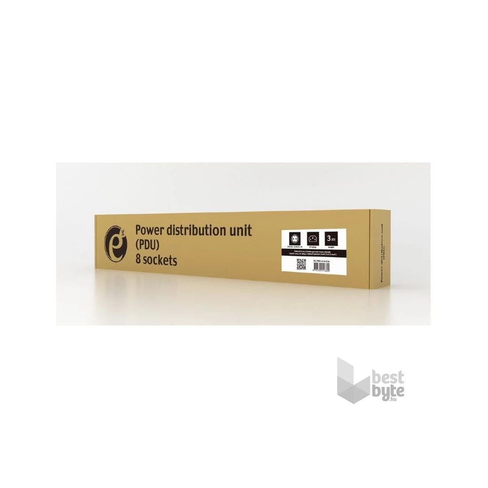 Gembird EG-PDU-014-C14 8 aljzat 3m 1U C14 csatlakozó fekete elosztó