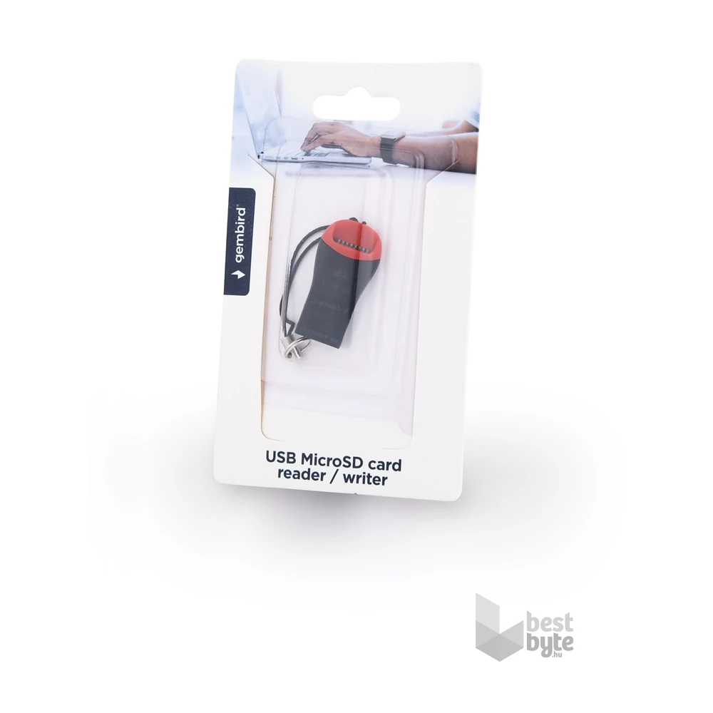 Gembird USB2.0 microSDHC fekete-piros kártyaolvasó, kulcstartó funkcióval