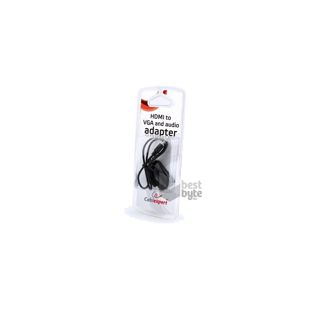 Gembird HDMI 1.4 -> VGA Jack 3,5mm M/F adapter fekete +audio