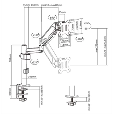 Gembird MA-DA1P-01 17"-32" egykaros asztali monitor tartó konzol