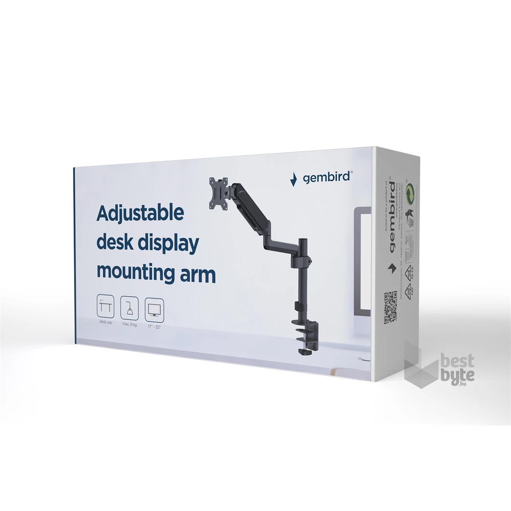 Gembird MA-DA1P-01 17"-32" egykaros asztali monitor tartó konzol
