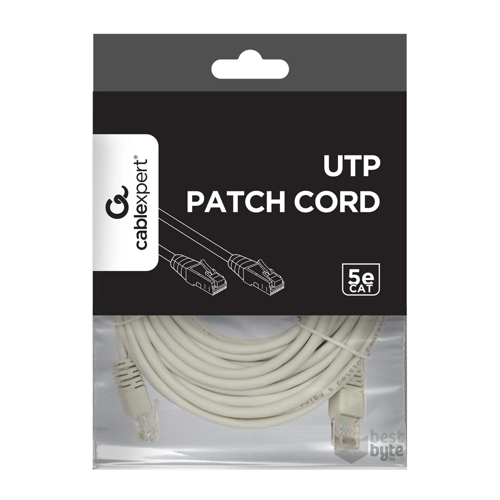 Gembird PP12-10M 10m RJ45 CAT5e UTP M/M szürke patch kábel