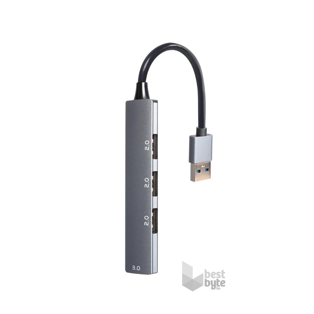 Gembird UHB-U3P1U2P3-02 USB3x1/USB2x3 4-portos ezüst USB HUB