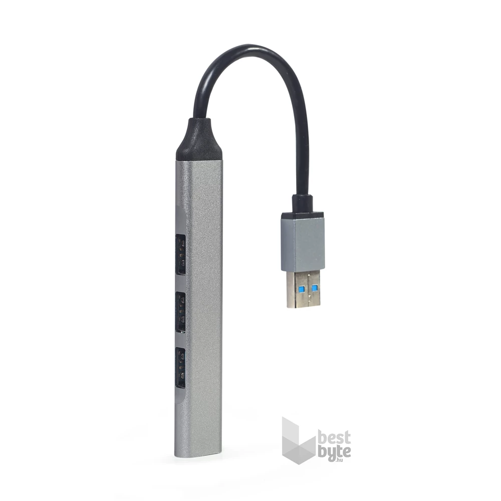Gembird UHB-U3P1U2P3-02 USB3x1/USB2x3 4-portos ezüst USB HUB