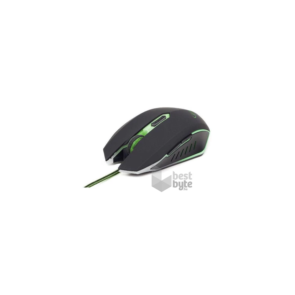 Gembird USB optikai gamer egér fekete-zöld