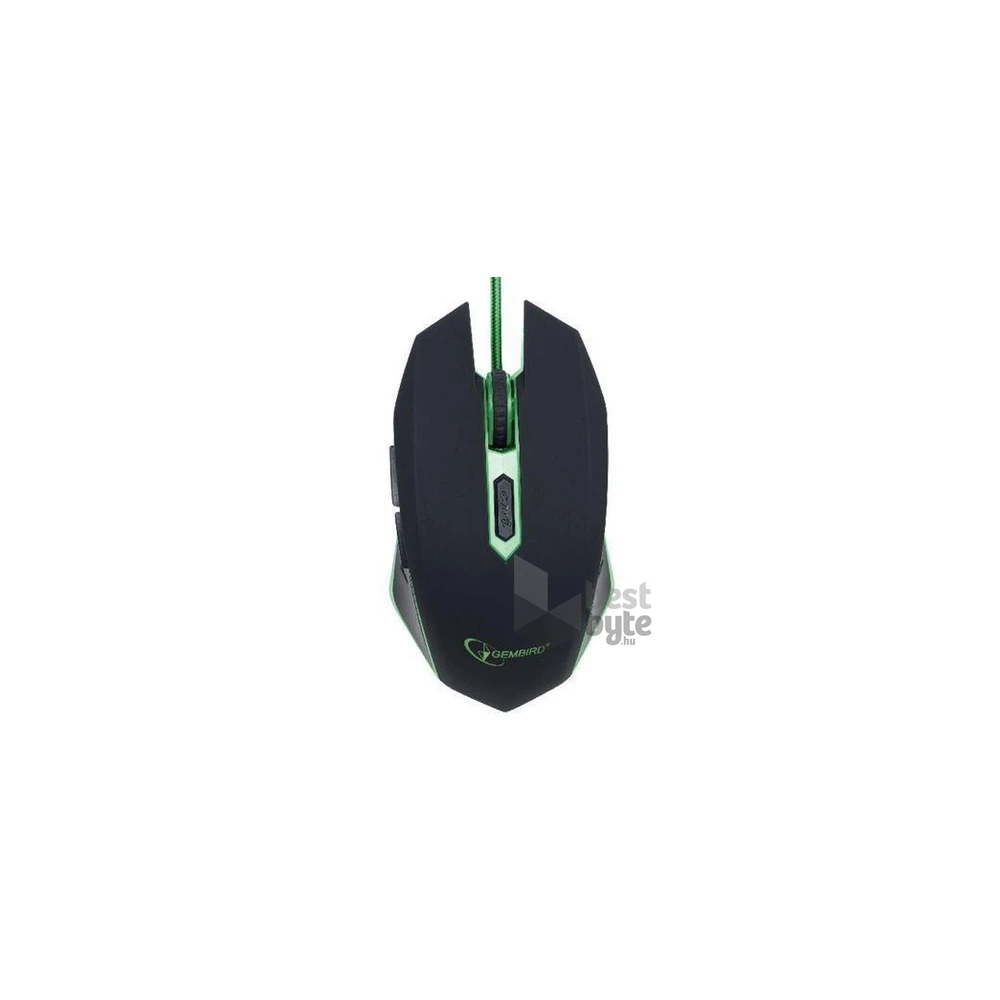 Gembird USB optikai gamer egér fekete-zöld
