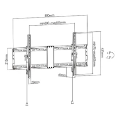 Gembird WM-90T-01 43"-90" fekete fali monitor/TV konzol