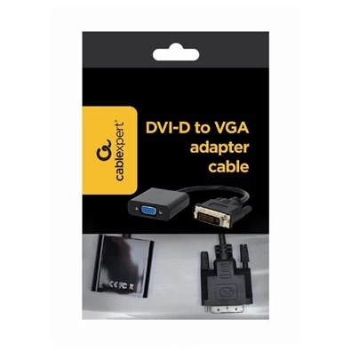 Gembird adapter DVI-D 24-pin apa/VGA 15-pin HD (3 sor) fekete