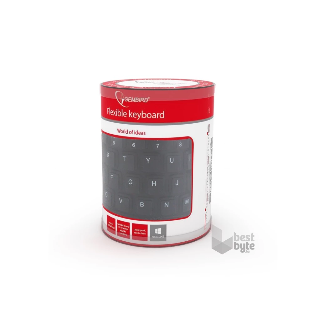 Gembird feltekerhető vízálló szilikon ENG billentyűzet