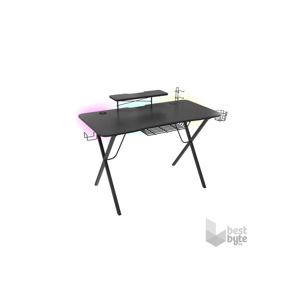 Genesis NDS-1550 Holm 300 Gamer asztal RGB világítással, fekete