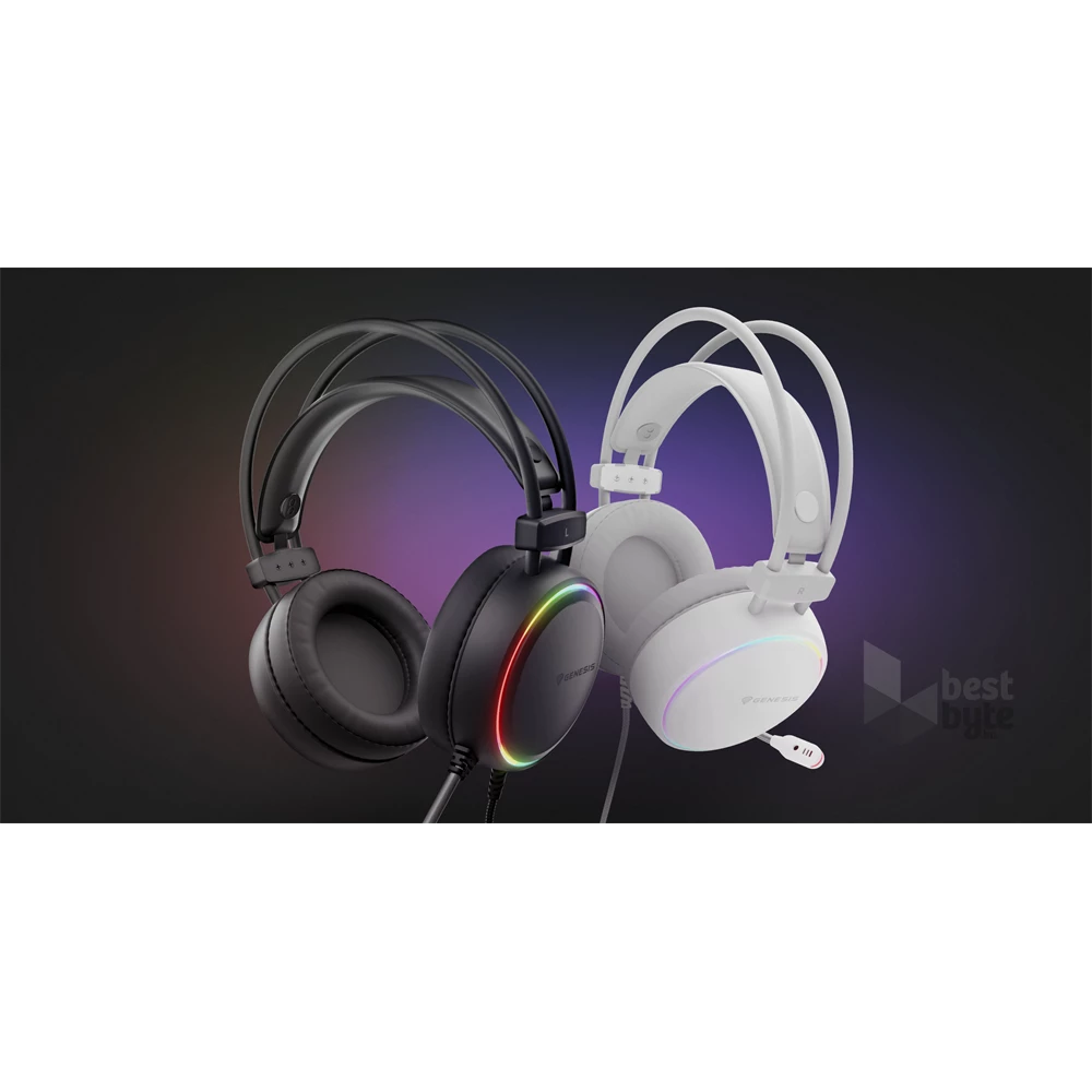 Genesis NSG-2093 Neon 613 RGB fehér gamer headset