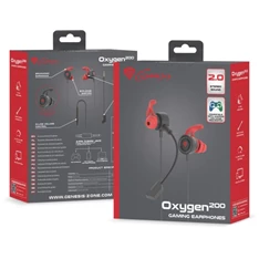 Genesis Oxygen 200 mikrofonos fekete-piros gamer fülhallgató