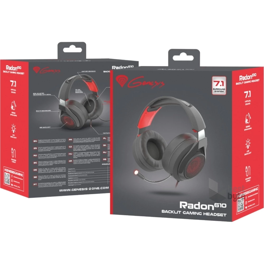Genesis NSG-1454 Radon 610 7.1 fekete-piros gamer headset
