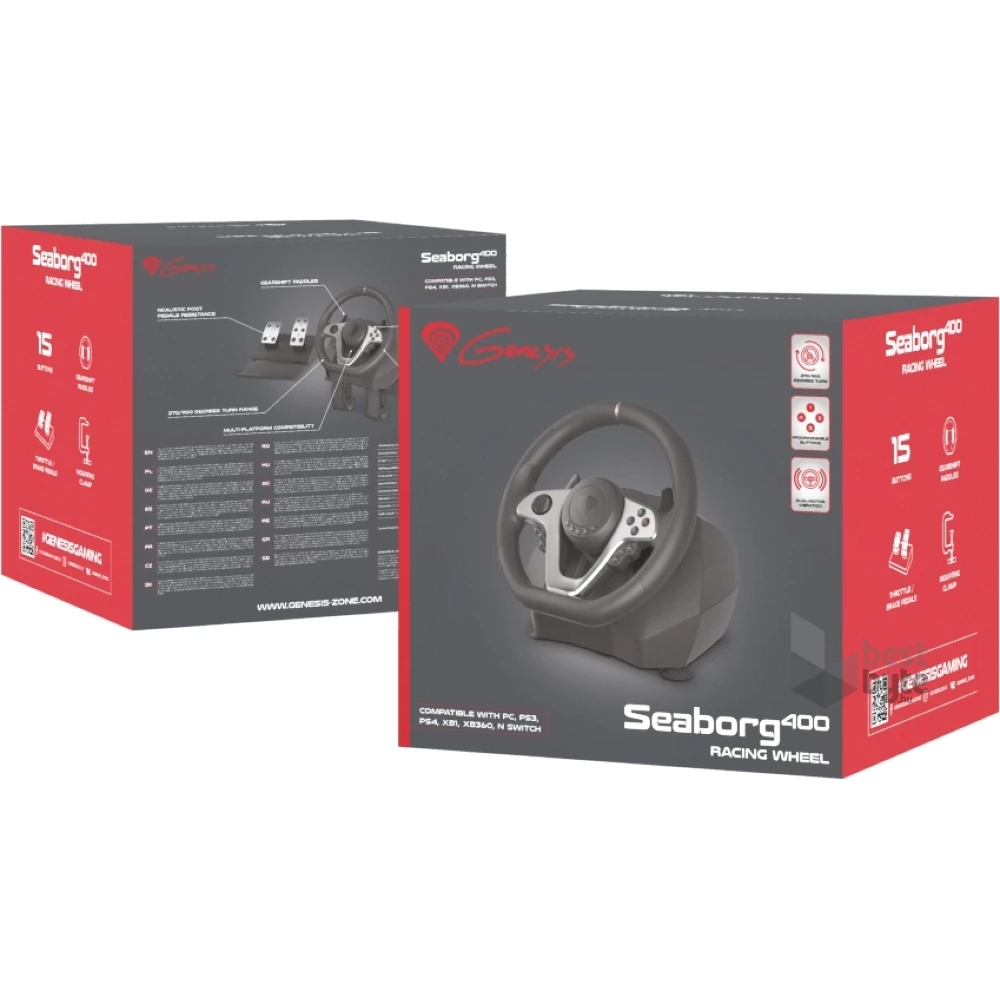 Genesis NGK-1567 Seaborg 400 PC/Konzol fekete versenykormány