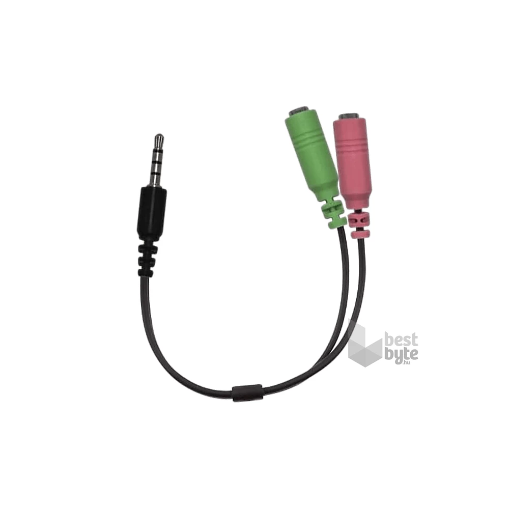 Genius ACC-100 3,5mm jack - 2x 3,5mm jack fekete elosztó adapter