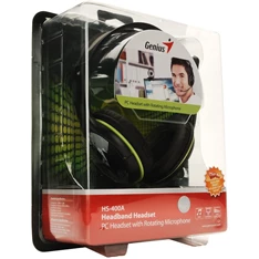 Genius HS-400A jack mikrofonos PC zöld headset