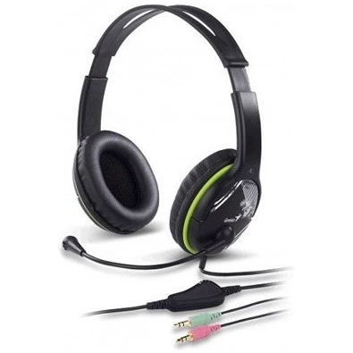 Genius HS-400A jack mikrofonos PC zöld headset