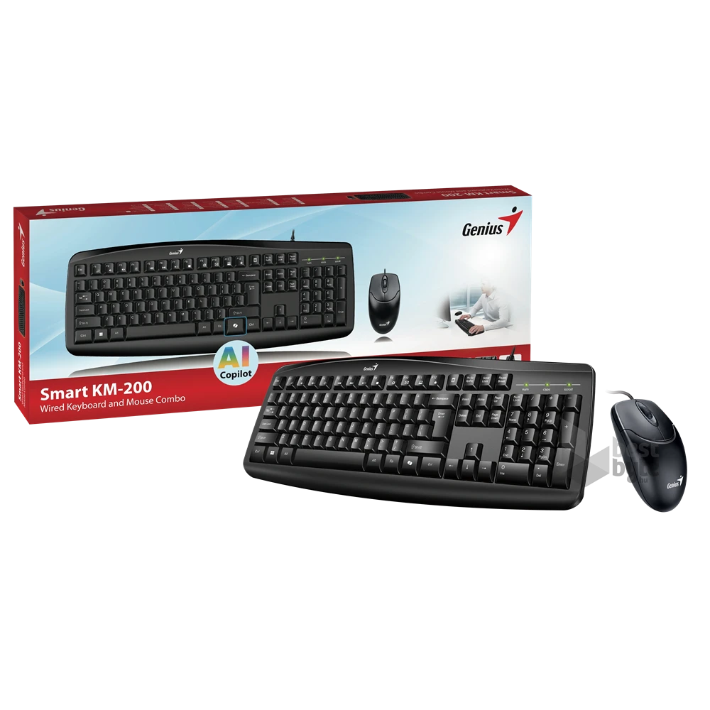Genius KM-200 SMART HUN fekete multimédiás billentyűzet + egér