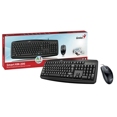 Genius KM-200 SMART HUN fekete multimédiás billentyűzet + egér