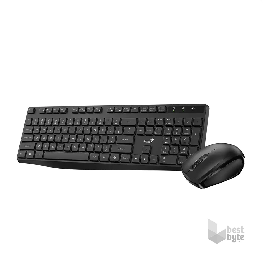 Genius KM-8206S US fekete vezeték nélküli billentyűzet + egér