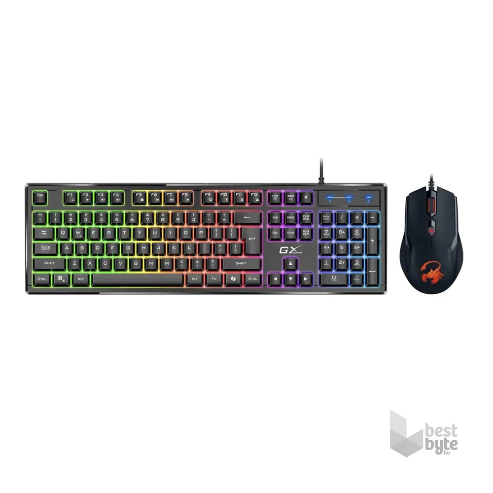 Genius Scorpion KM-GX6 RGB világításos billentyűzet és egér Copilot funkcióval