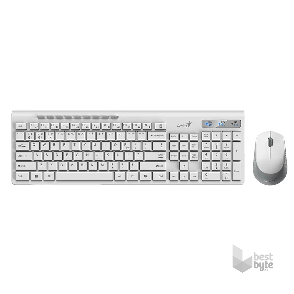Genius SlimStar 8230 US vezeték nélküli fehér billentyűzet + egér