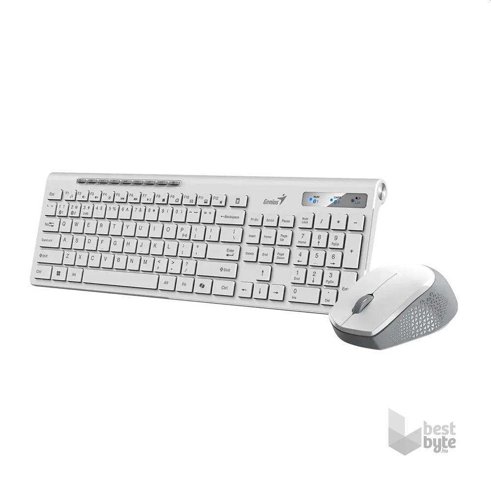 Genius SlimStar 8230 US vezeték nélküli fehér billentyűzet + egér