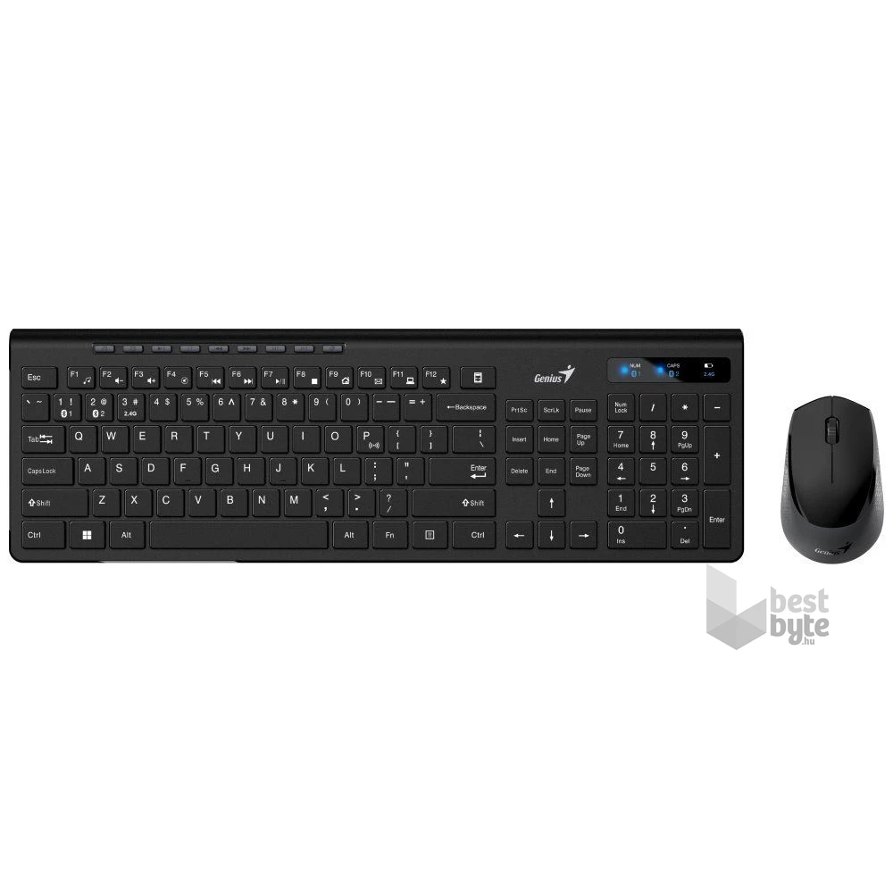 Genius SlimStar 8230 vezeték nélküli fekete billentyűzet és egér