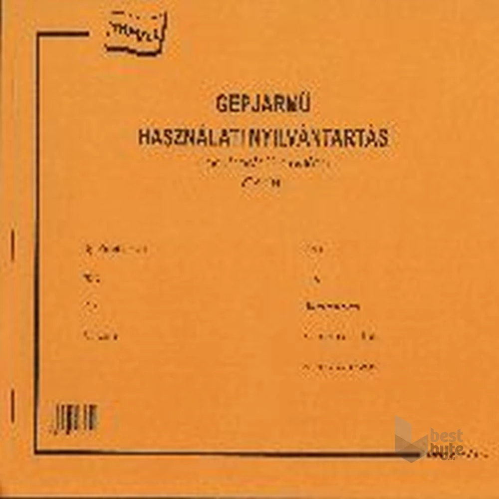 A.T.M-13/UJ A4 25lapos fekvő "Gépjármű használati nyilvántartás" nyomtatvány