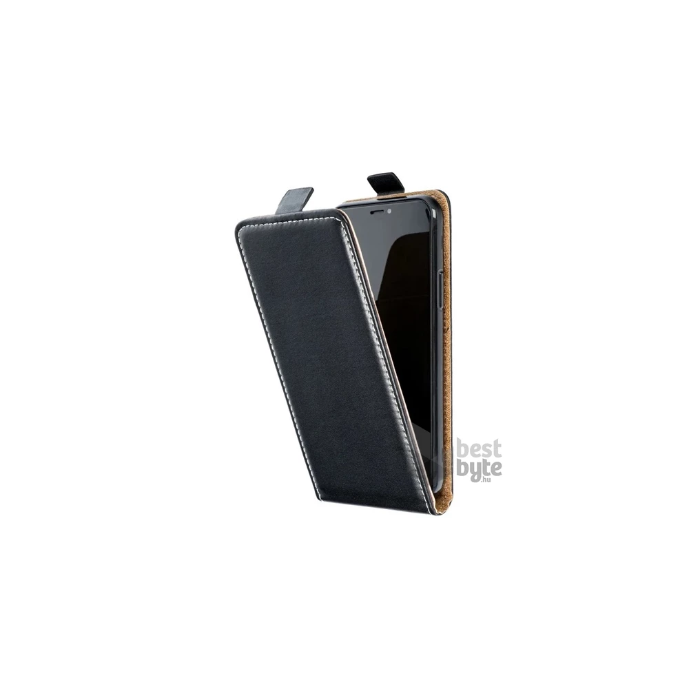 Gigapack GP-103216 Galaxy A12 (SM-A125F / SM-A127F) fekete bőr hatású lefele nyíló tok
