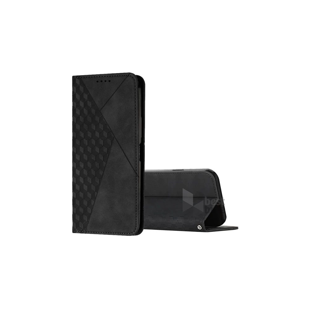 Gigapack GP-110424 Galaxy A52s 5G (SM-A528) / A52 4G (SM-A525F) / A52 5G (SM-A526F) fekete bőr hatású oldalra nyíló tok