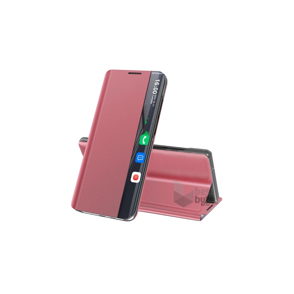 Gigapack GP-112307 Xiaomi Mi 11i / Poco F3 ( K40, K40 pro) rózsaszín textil hatású oldalra nyíló tok