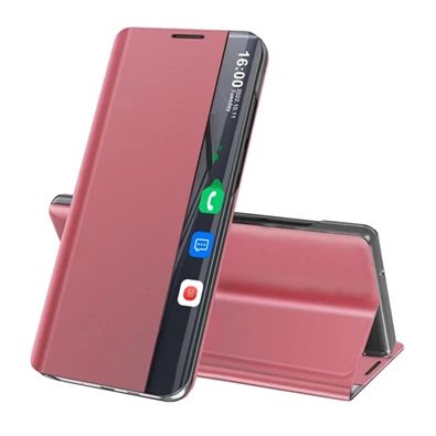 Gigapack GP-112307 Xiaomi Mi 11i / Poco F3 ( K40, K40 pro) rózsaszín textil hatású oldalra nyíló tok