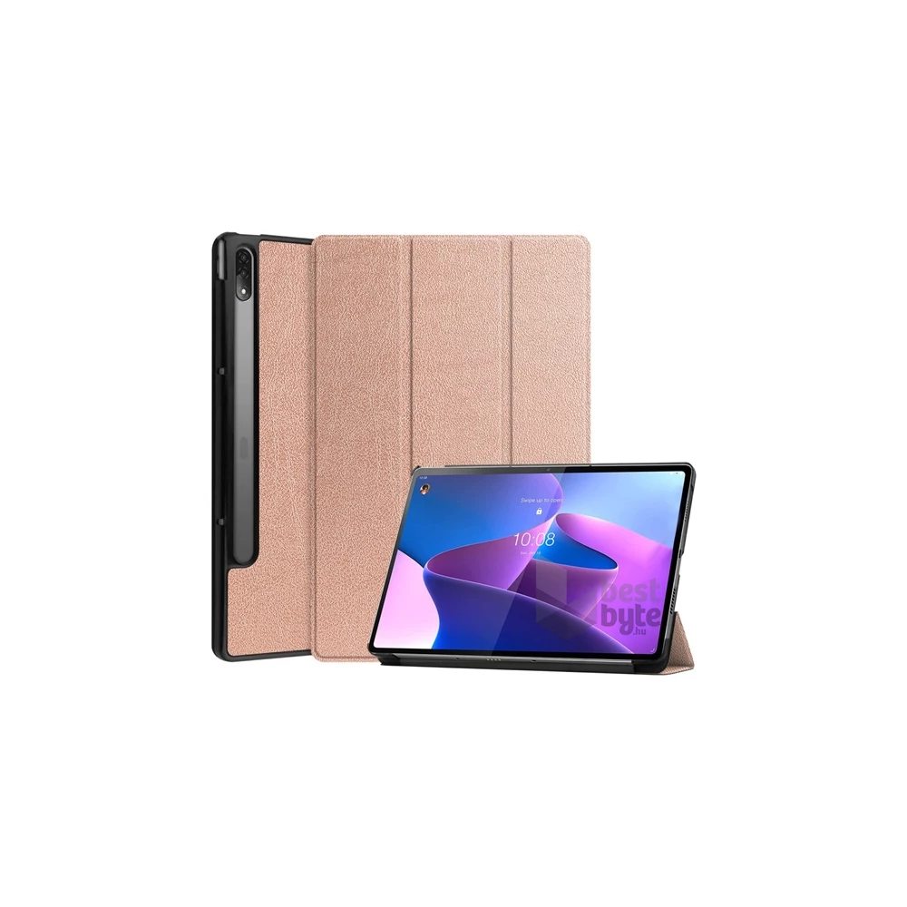 Gigapack GP-121295 Lenovo Tab P12 Pro (TB-Q706F) rózsaarany bőr hatású oldalra nyíló tok