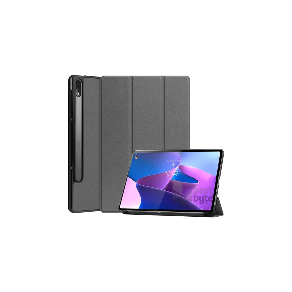 Gigapack GP-121298 Lenovo Tab P12 Pro (TB-Q706F) szürke bőr hatású oldalra nyíló tok