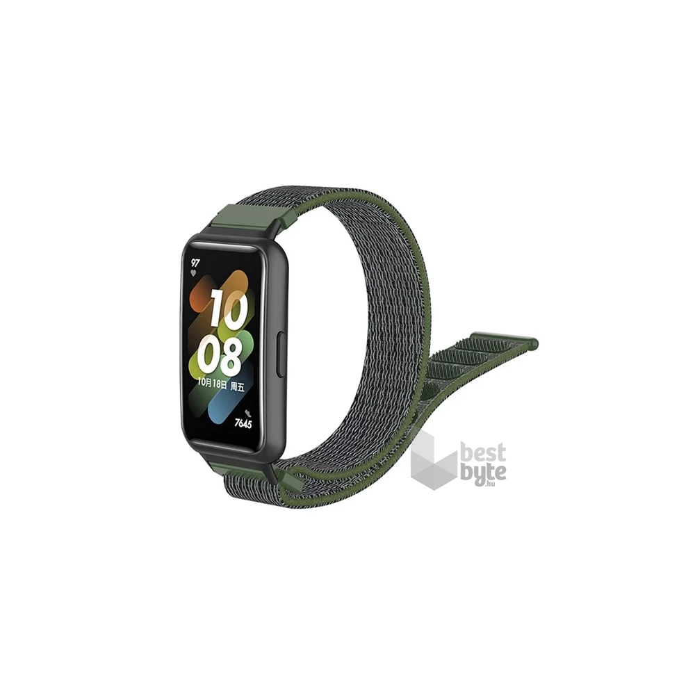 Gigapack GP-126410 Honor Band 7 / Huawei Band 7 sötétzöld nylon óraszíj
