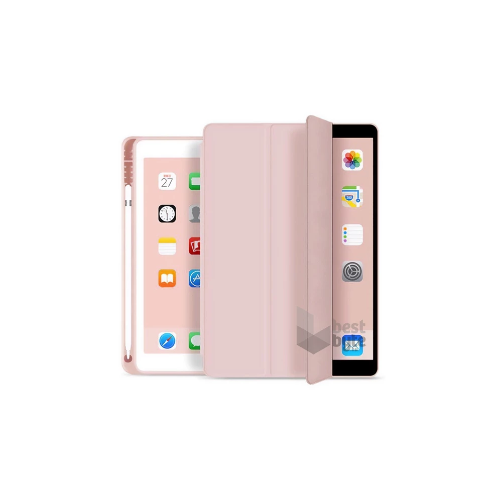 Gigapack GP-129273 iPad Air 11 (2024) / iPad Pro 11 (2018)/ iPad Air 2020 (Air 4) rózsaszín bőr hatású oldalra nyíló tok