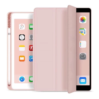 Gigapack GP-129273 iPad Air 11 (2024) / iPad Pro 11 (2018)/ iPad Air 2020 (Air 4) rózsaszín bőr hatású oldalra nyíló tok