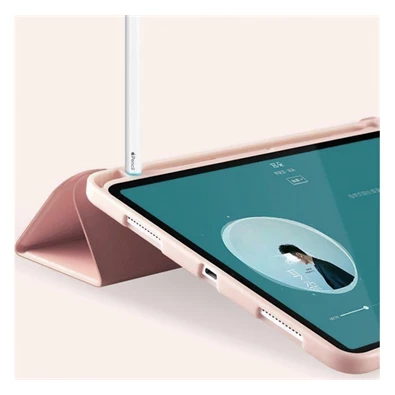 Gigapack GP-129273 iPad Air 11 (2024) / iPad Pro 11 (2018)/ iPad Air 2020 (Air 4) rózsaszín bőr hatású oldalra nyíló tok