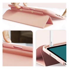 Gigapack GP-129273 iPad Air 11 (2024) / iPad Pro 11 (2018)/ iPad Air 2020 (Air 4) rózsaszín bőr hatású oldalra nyíló tok