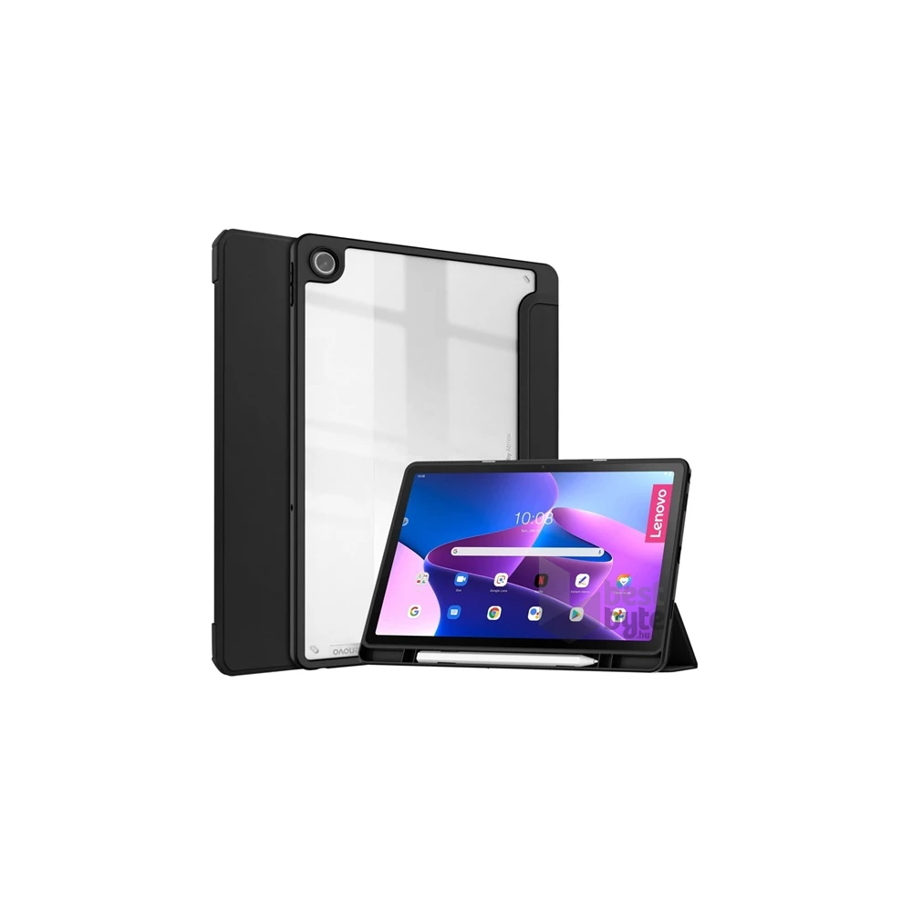 Gigapack GP-132380 Lenovo Tab M10 Plus (TB125) WIFI/Tab M10 Plus (TB128) LTE fekete bőr hatású oldalra nyíló tok
