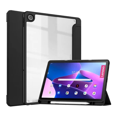 Gigapack GP-132380 Lenovo Tab M10 Plus (TB125) WIFI/Tab M10 Plus (TB128) LTE fekete bőr hatású oldalra nyíló tok