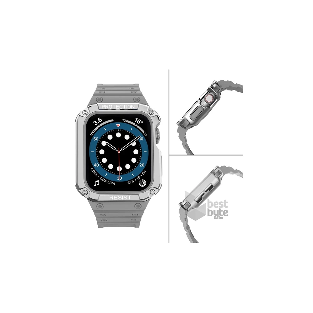 Gigapack GP-141548 Apple Watch Series 9 41mm / Watch Series 3 38mm / Watch Series 1 38mm szürke szilikon óraszíj