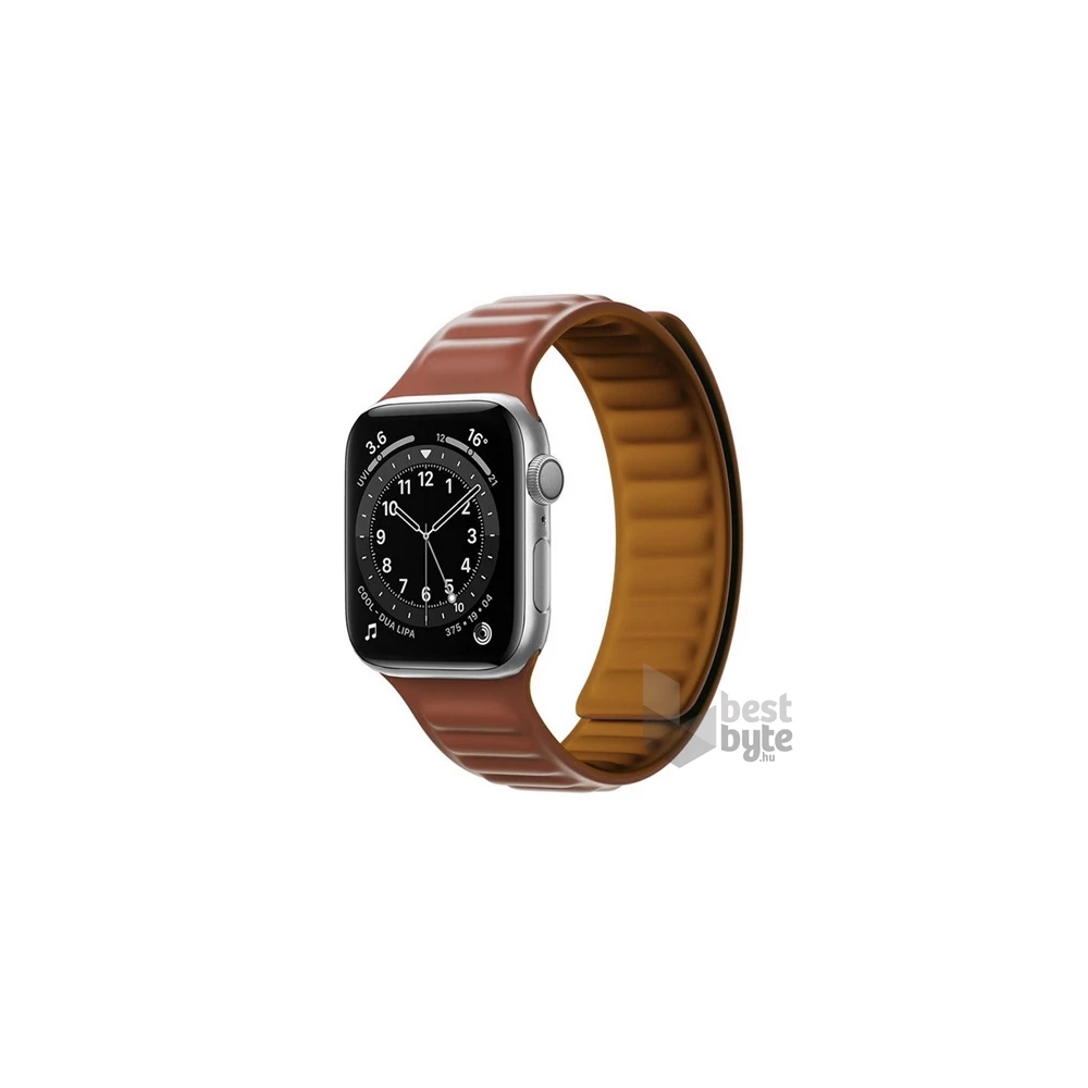 Gigapack GP-142772 Apple Watch Series 9 41mm / Watch Series 8 41mm / Watch Series 7 41mm barna szilikon óraszíj